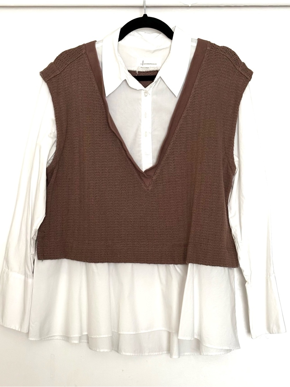 By Anthropologie Twofer Sweater Vest Size Medium - Picture 2 of 5